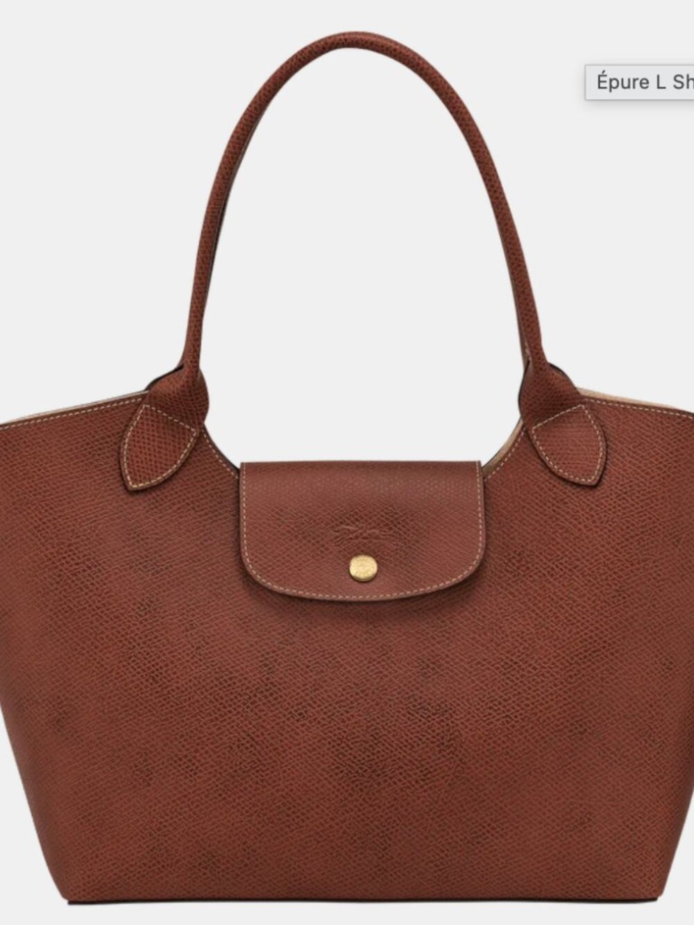 Longchamp Épure L Shoulder Bag Brown Leather Excellent Condition